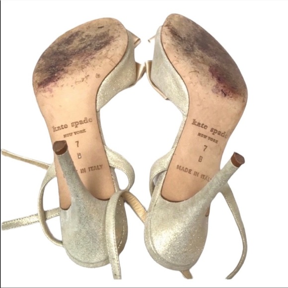 Kate Spade New York Gold Bow Heels Size 7 - Picture 7 of 7